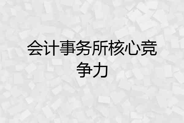 会计事务所核心竞争力