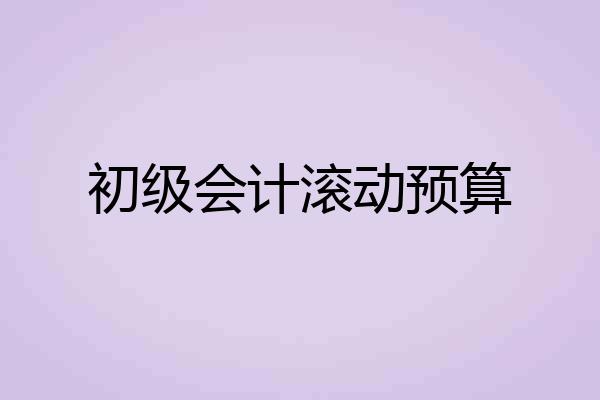 初级会计滚动预算