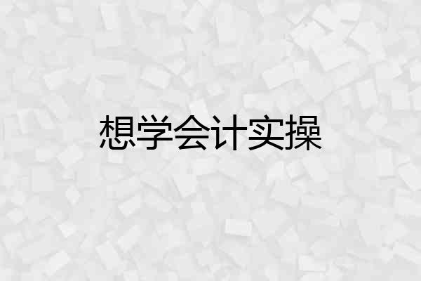想学会计实操