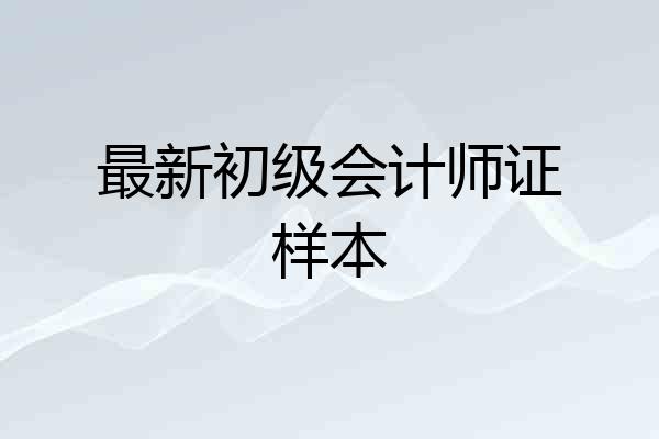 最新初级会计师证样本