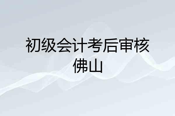 初级会计考后审核佛山