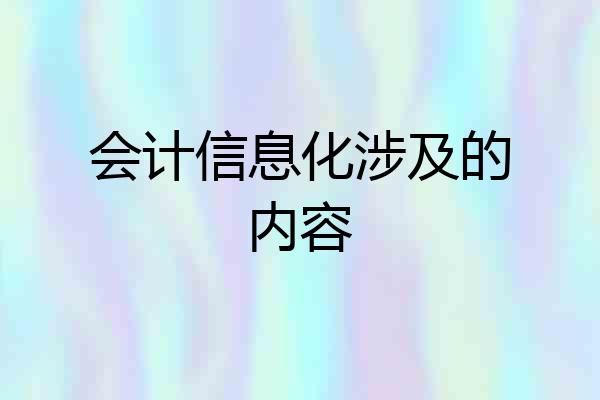 会计信息化涉及的内容