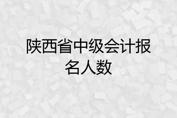 陕西省中级会计报名人数