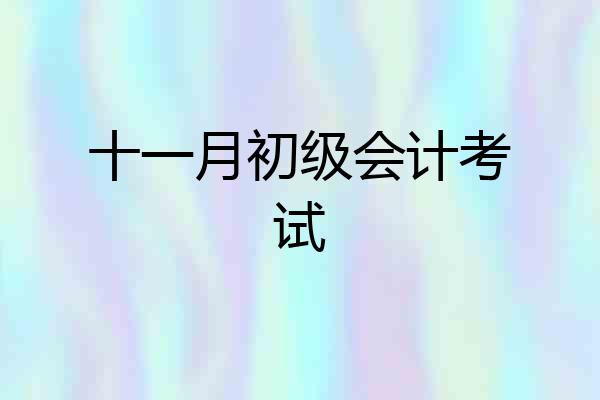 十一月初级会计考试