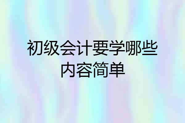 初级会计要学哪些内容简单