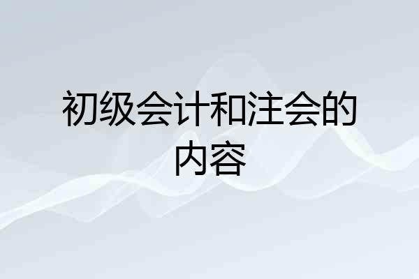 初级会计和注会的内容