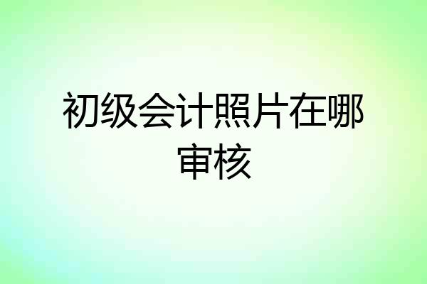 初级会计照片在哪审核