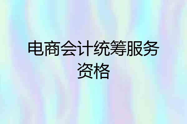 电商会计统筹服务资格