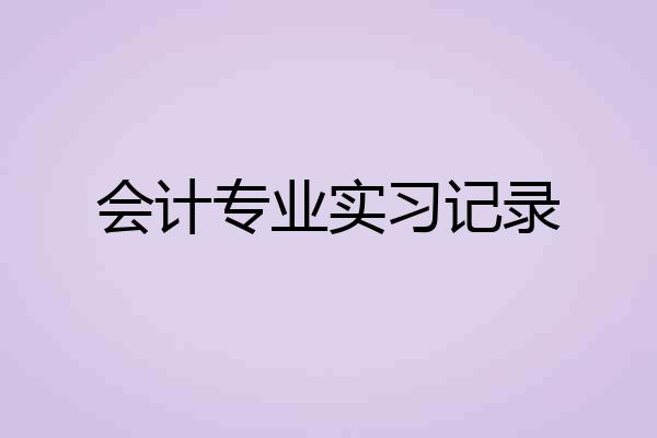会计专业实习记录