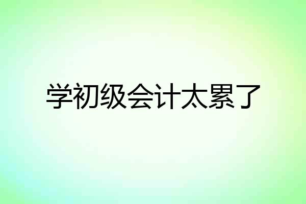 学初级会计太累了