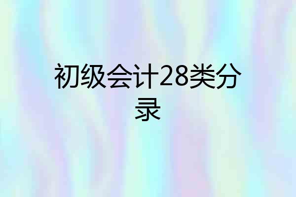 初级会计28类分录