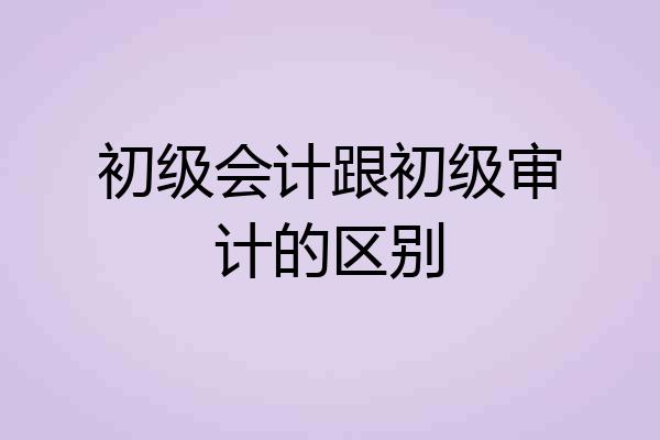 初级会计跟初级审计的区别