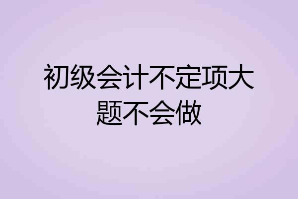 初级会计不定项大题不会做