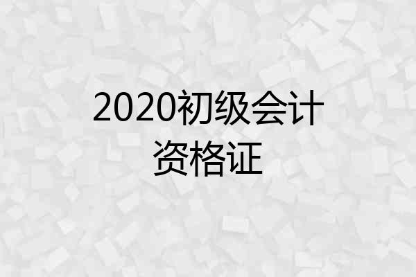 2020初级会计资格证