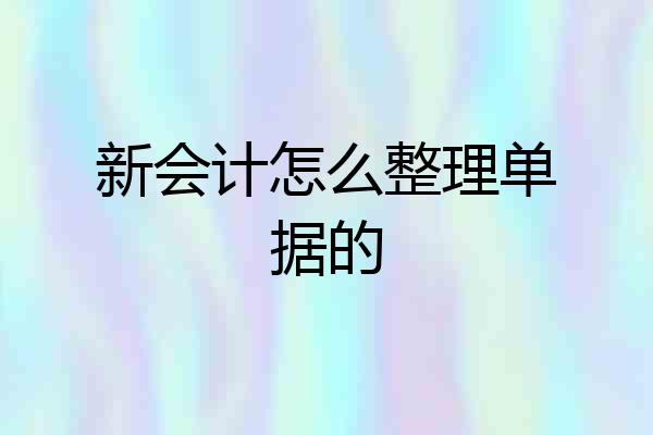 新会计怎么整理单据的