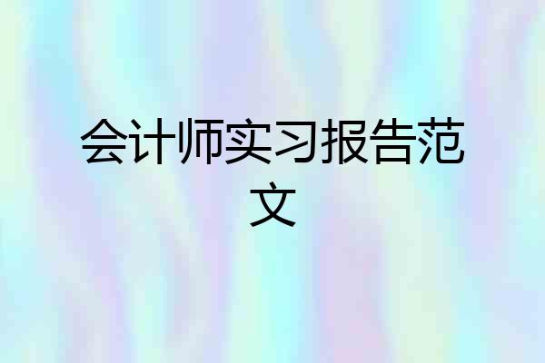 会计师实习报告范文
