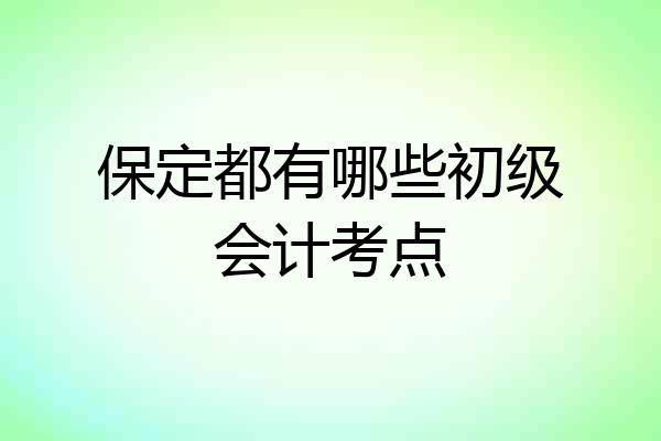 保定都有哪些初级会计考点