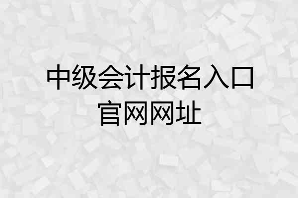 中级会计报名入口官网网址