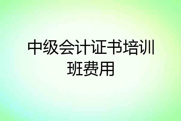 中级会计证书培训班费用