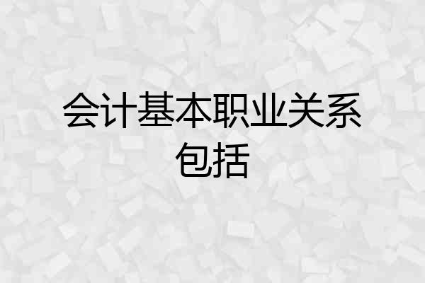 会计基本职业关系包括