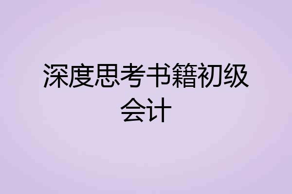 深度思考书籍初级会计