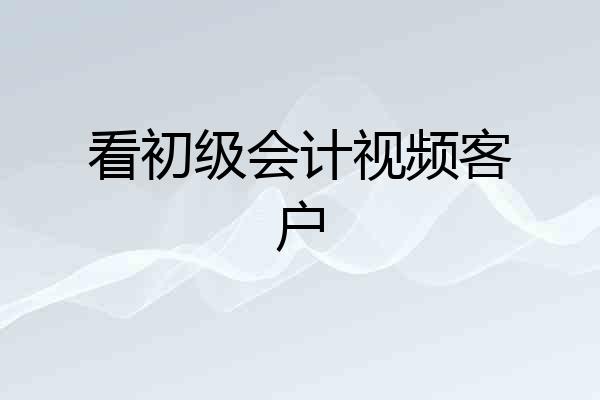 看初级会计视频客户