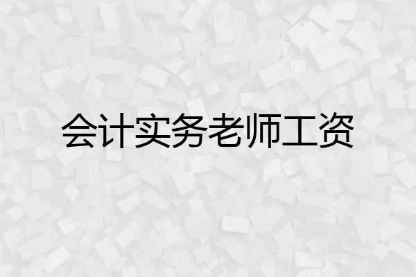 会计实务老师工资