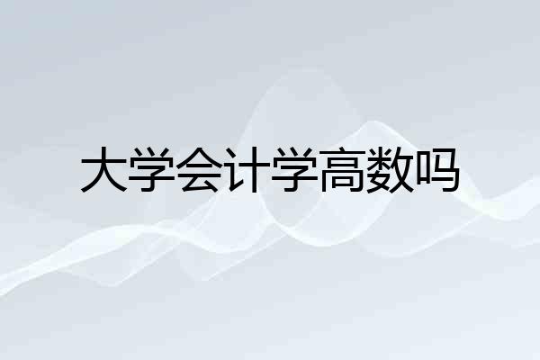大学会计学高数吗