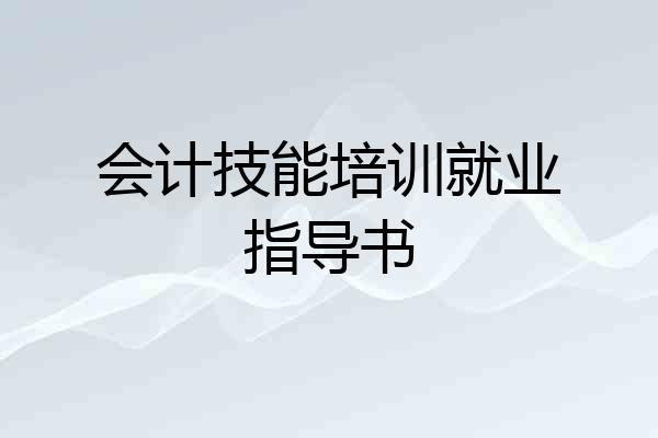 会计技能培训就业指导书