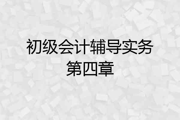 初级会计辅导实务第四章