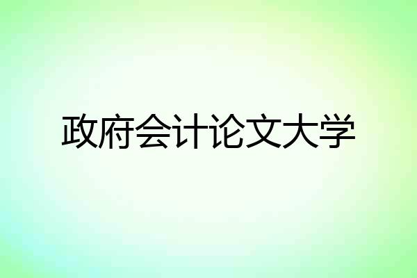 政府会计论文大学
