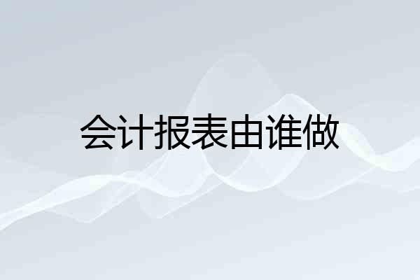 会计报表由谁做