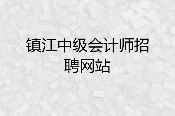 镇江中级会计师招聘网站