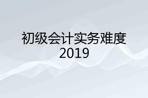 初级会计实务难度2019