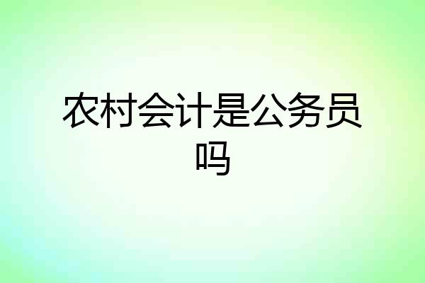 农村会计是公务员吗