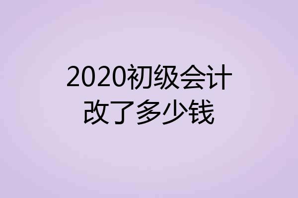 2020初级会计改了多少钱