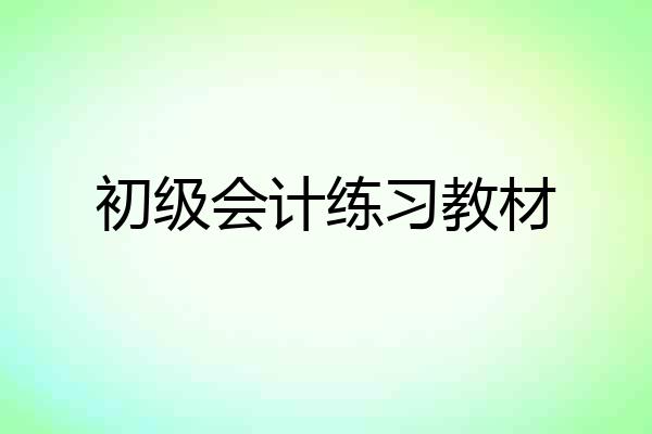 初级会计练习教材