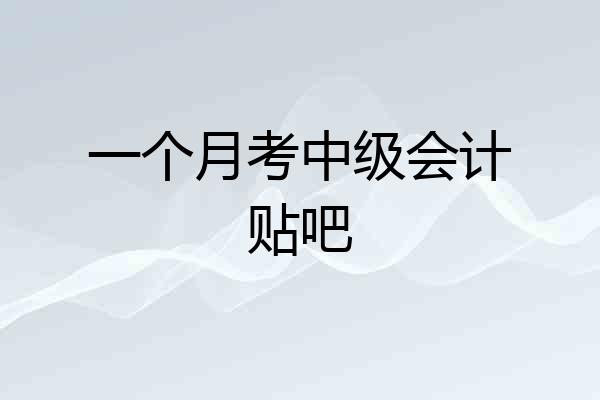 一个月考中级会计贴吧
