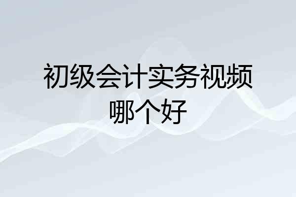 初级会计实务视频哪个好
