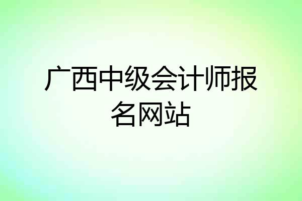 广西中级会计师报名网站