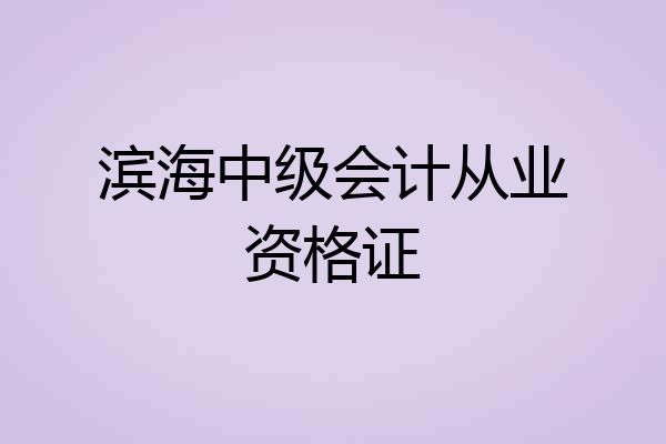 滨海中级会计从业资格证