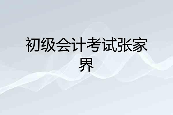 初级会计考试张家界
