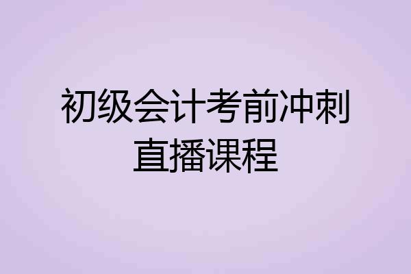 初级会计考前冲刺直播课程