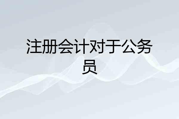 注册会计对于公务员