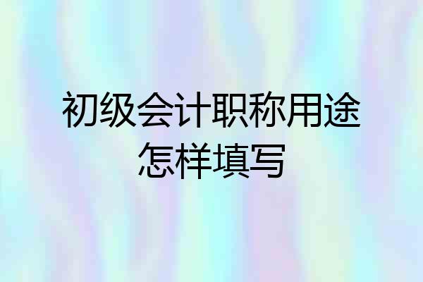 初级会计职称用途怎样填写