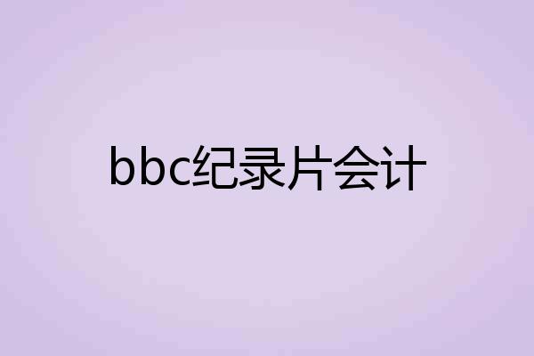 bbc纪录片会计