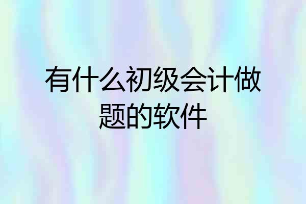 有什么初级会计做题的软件