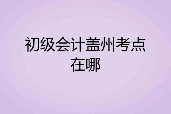初级会计盖州考点在哪