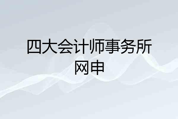 四大会计师事务所网申