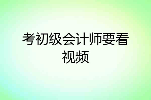 考初级会计师要看视频